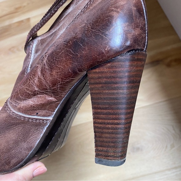 Frye Miranda Slouch Chocolate Brown Leather Boots - Picture 12 of 12